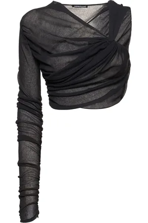 ANDREADAMO Draped Viscose Crop Top