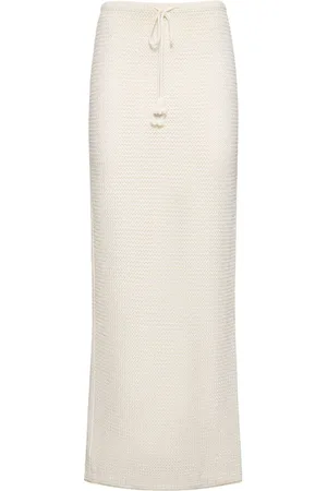Self-Portrait Self-tie Crochet Midi Skirt
