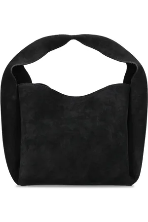 Totême Scoop Palmellata Leather Shoulder Bag in Black