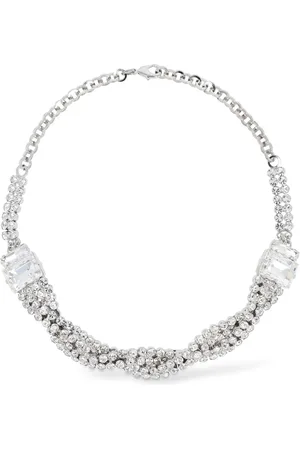 Alessandra Rich Crystal Braid Collar Necklace
