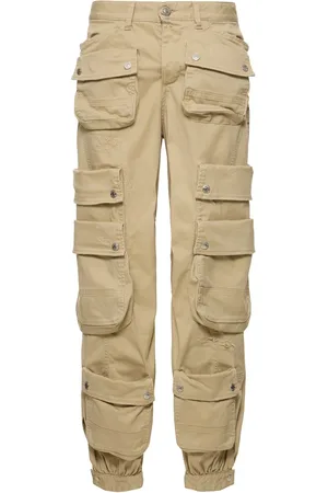 Dsquared2 Cotton Drill Midrise Wide Cargo Pants