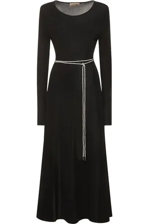 ALEXANDRE VAUTHIER Viscose Knit Dress W/ Embellished Belt