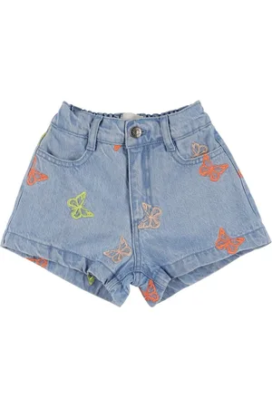 The New Society Embroidered Cotton Chambray Shorts