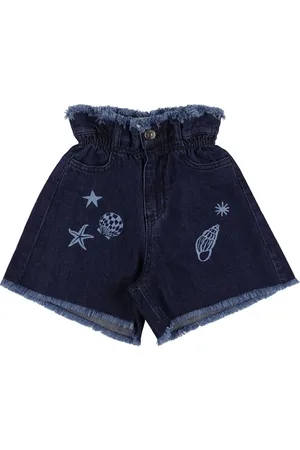 The New Society Cotton Denim Shorts W/embroideries
