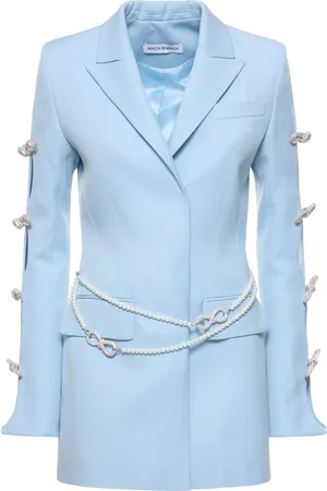 Mach & Mach Embellished Wool Blazer Mini Dress
