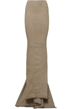 Rick Owens Denim Long Skirt W/ Train