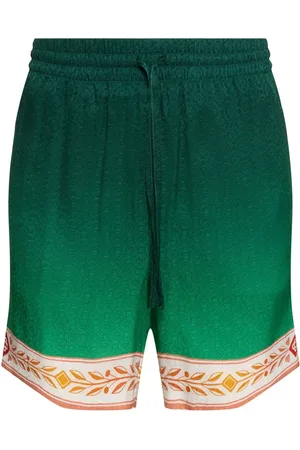 Casablanca Unity Is Power Print Silk Shorts