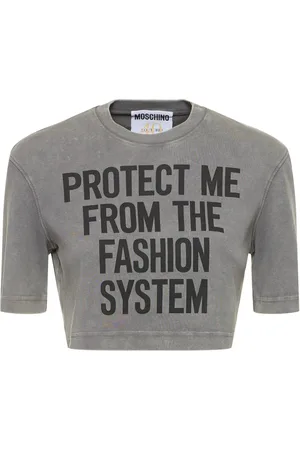 Moschino Cotton Jersey Cropped T-shirt