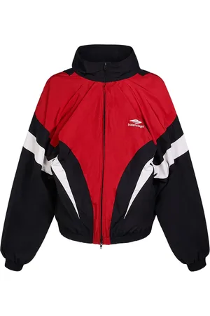 Balenciaga Off-shoulder Cotton Blend Track Jacket