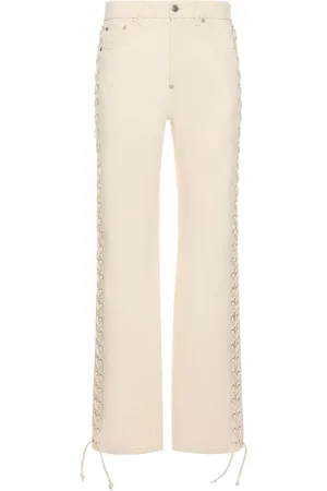 Stella McCartney Side Lace Mid Rise Straight Denim Jeans