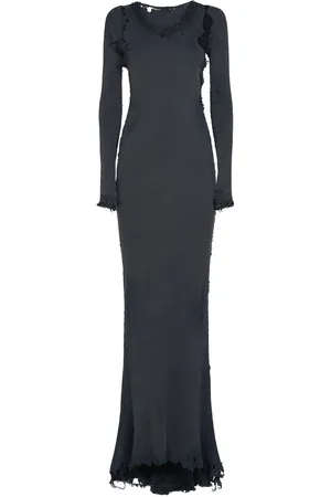 Balenciaga Distressed Cotton Maxi Dress