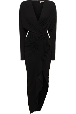 ALEXANDRE VAUTHIER Draped Jersey L/s Midi Wrap Dress