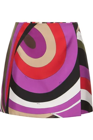Puccini Printed Silk Twill Mini Skirt