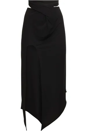 ALESSANDRO VIGILANTE Fluid Jersey Crossed Waist Midi Skirt