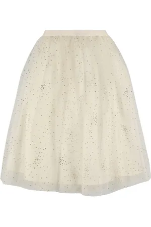 BONPOINT Glittered Stretch Tulle & Satin Skirt