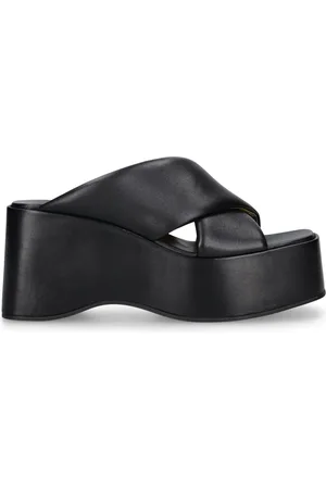 PARIS TEXAS 80mm Vicky Leather Wedges