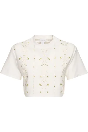 Giambattista Valli Embroidered Jersey Crop Top