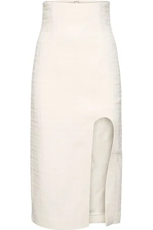 ALESSANDRO VIGILANTE High Waist Tweed Midi Skirt