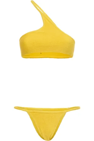 The Attico Terry Cloth One-shoulder Bikini