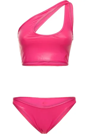 The Attico Wet Jersey One-shoulder Bikini