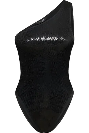 Balmain Sequined One Piece Swimsuit W/ Belt