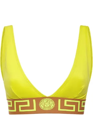 VERSACE Greca Lycra Triangle Bikini Top