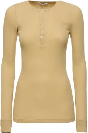 Auralee Buttoned Cotton T-shirt