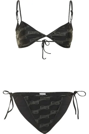 Balenciaga Logo Printed Stretch Tech Bikini