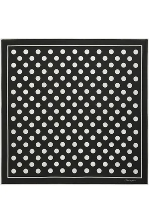 Dolce & Gabbana Micro Polka Dot Cotton Twill Scarf