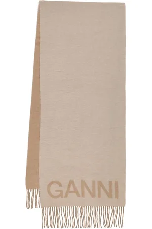 Ganni Fringed Wool Scarf