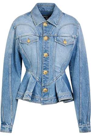 Balmain Denim Ruffled Jacket