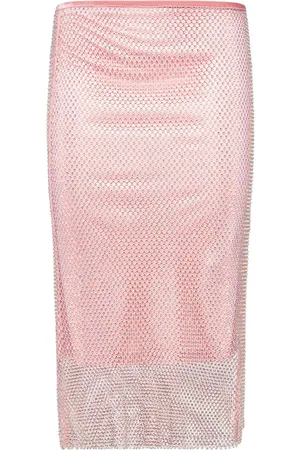 Sportmax Zinnia Embellished Mesh Midi Skirt