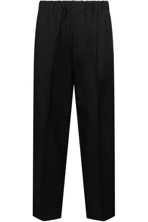 Jil Sander Relaxed Fit Wool Gabardine Cropped Pants
