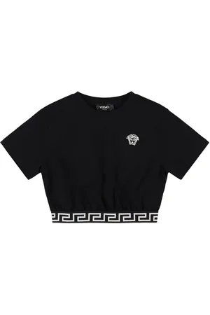 VERSACE Cotton Jersey Cropped T-shirt