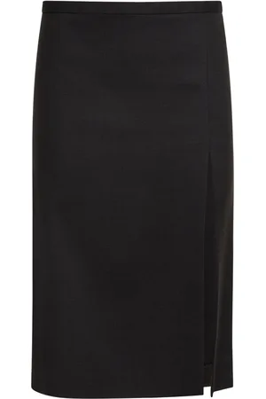 Serafini Tropical Wool Blend Pencil Skirt