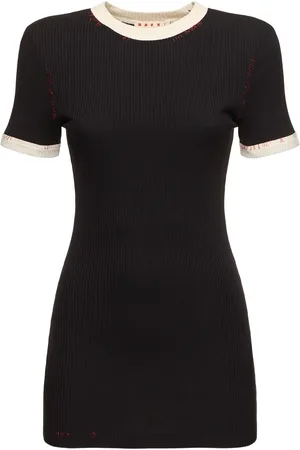Marni Ribbed Jersey Short Sleeve T-shirt