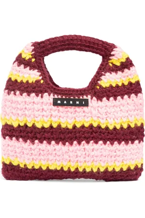Marni Striped Crochet Mini Top Handle Bag