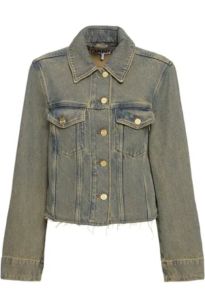 Ganni Overdyed Heavy Cotton Denim Jacket