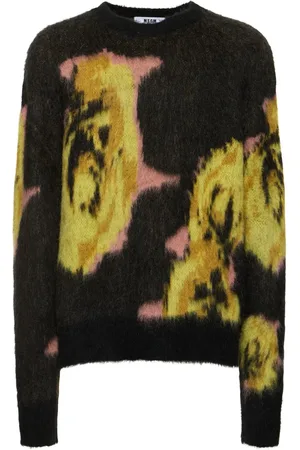 Msgm Macro Pixel Brushed Knit Sweater