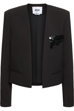 Msgm Double Crepe Cady Jacket W/sequins