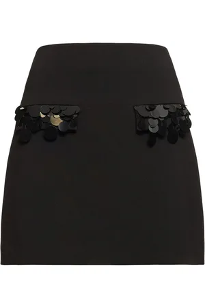 Msgm Double Crepe Cady Mini Skirt W/sequins