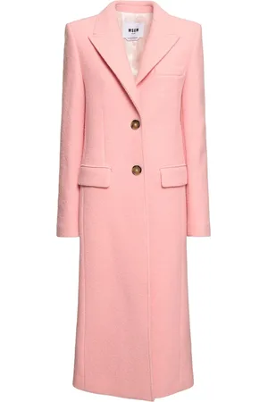 Msgm Wool Felt Single Breast Long Coat