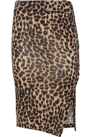 BLUMARINE Printed Wool Jersey Midi Skirt