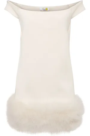 BLUMARINE Sablè Mini Dress W/feathers