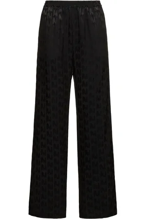 Msgm Monogram Fluid Viscose Straight Pants