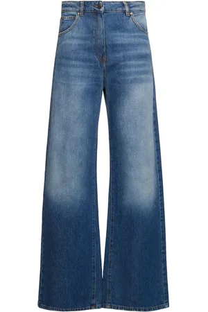 Msgm High Waist Wide Cotton Denim Jeans