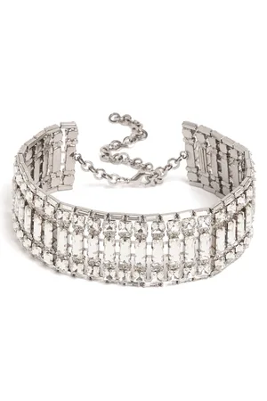 Alessandra Rich Crystal Baguette Choker