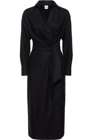 Aspesi Wool Blend Flannel Midi Dress