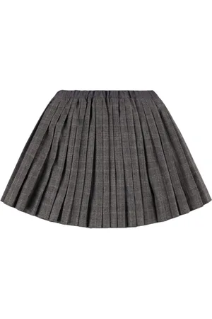 BONPOINT Check Print Poly Blend Pleated Skirt