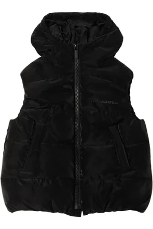 Karl Lagerfeld Hooded Satin Puffer Vest